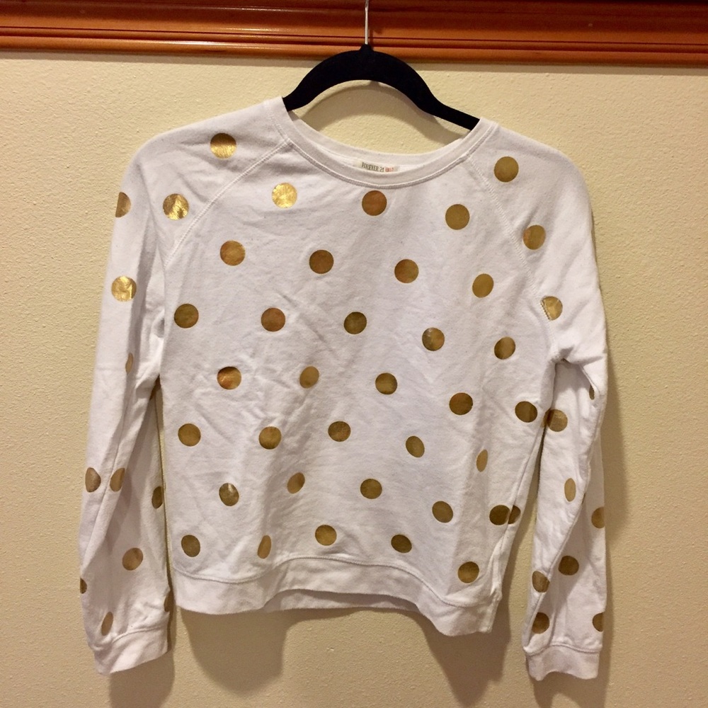 White Gold Polka Dot Long Sleeve Tee